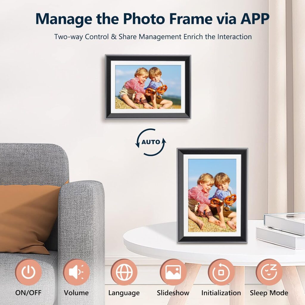 2023 Newest 10.1 Inch WiFi Digital Picture Frame 32GB Smart Photo Frame with Instant APP Email Photo Transfer, Auto Rotation, Unlimited Cloud Data, Phone One-Button Control and Easy Set Up 2023 Newest 10.1 Inch WiFi Digital Picture Frame 32GB Smart Photo Frame with Instant APP Email Photo Transfer, Auto Rotation, Unlimited Cloud Data, Phone One-Button Control and Easy Set Up