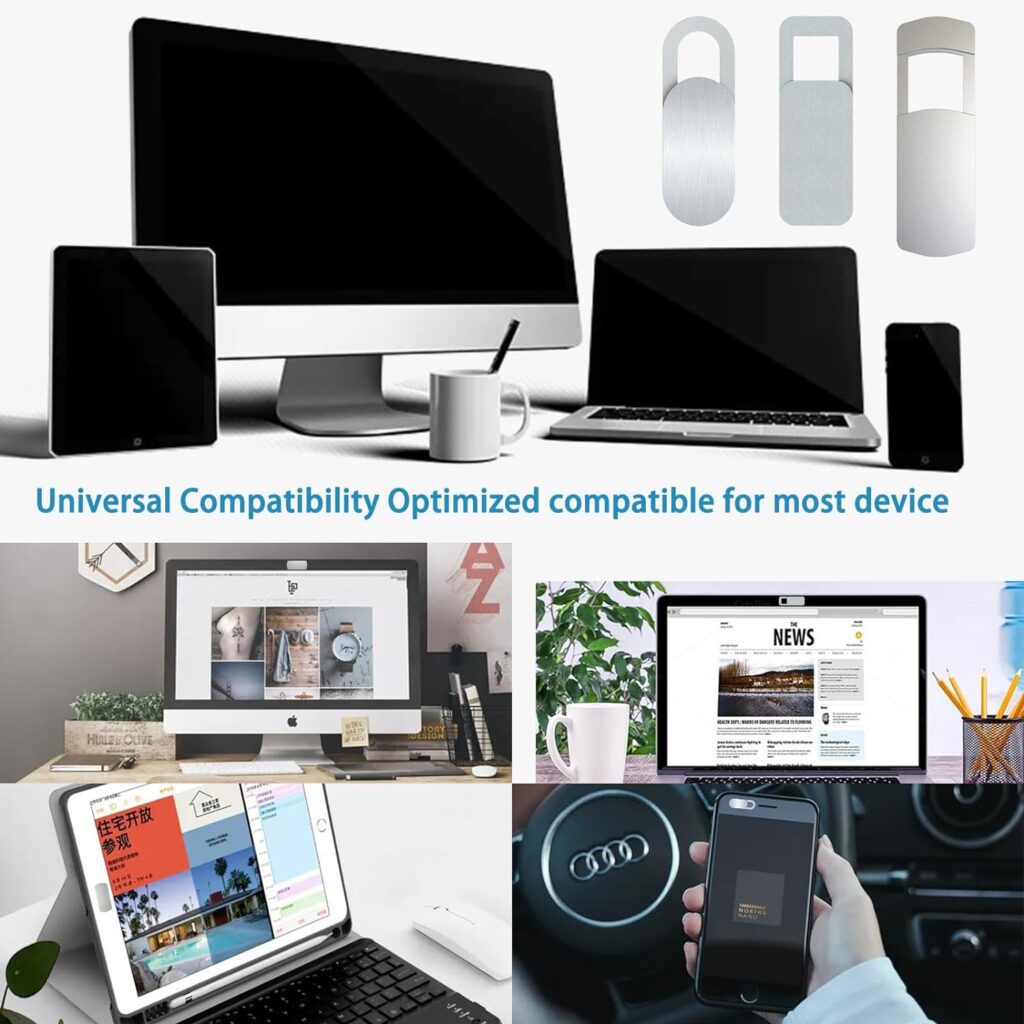 EYSOFT Webcam Cover, Webcam Cover Slide Compatible for Laptop, Desktop, PC, MacBook Pro, iMac, Mac Mini, iPad Pro, Smartphone,Protect Your Privacy and Security,Strong Adhesive (Black)