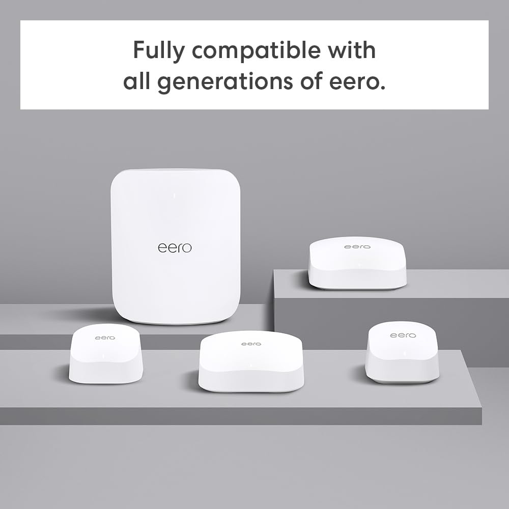 Introducing Amazon eero 7 dual-band mesh Wi-Fi 7 router (newest model) - Supports internet plans up to 2.5 Gbps, Coverage up to 2,000 sq. ft., 1-pack