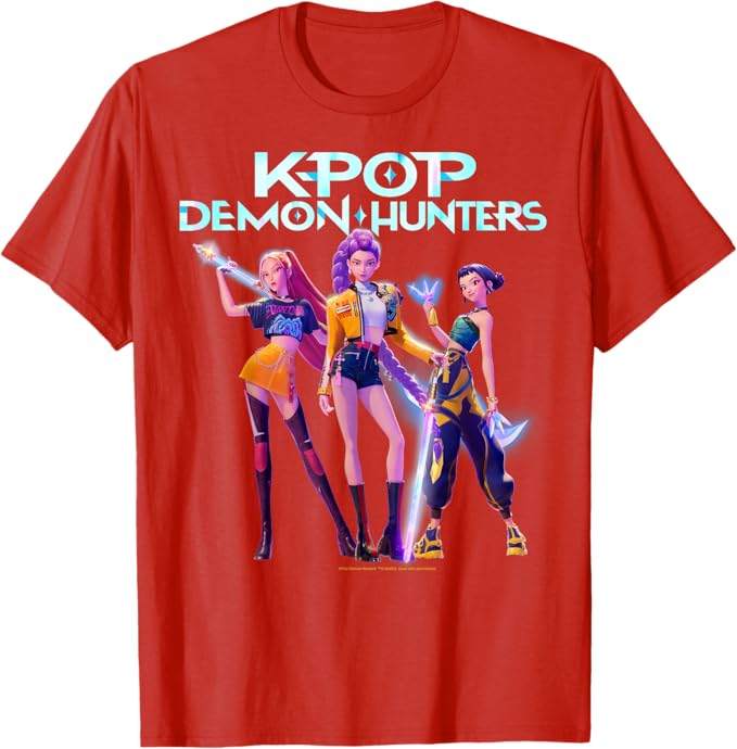 red kpop demon hunters tshirt